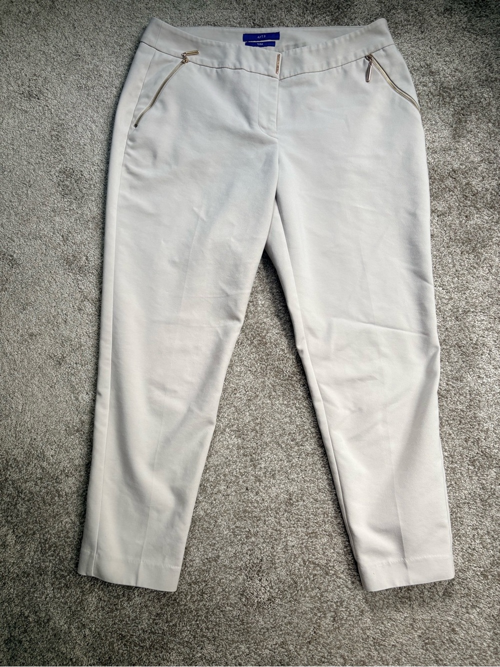 Apt. 9 Women's White Cropped Dress Pants with Zip Pockets